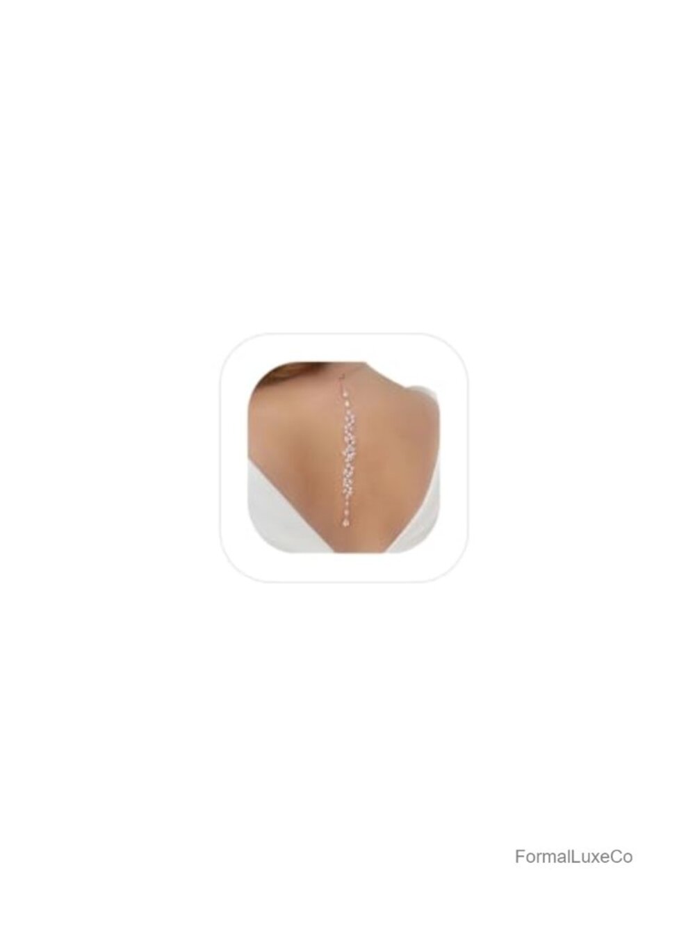 Backless Rhinestone Waterdrop Body Chain Bridal Shoulder Necklace